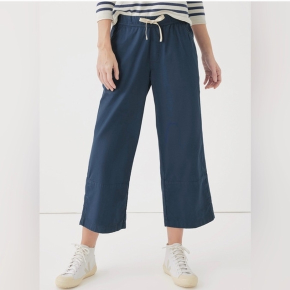 Pact Organic Daily Twill Crop Pants French Navy Blue - Picture 1 of 16